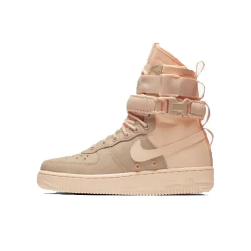 Nike Air FORCE 1 Покрытие Slip-Resistant и Abrasion-Resistant Высокий Топ Скейтбординг Кроссовки Женские Розовые