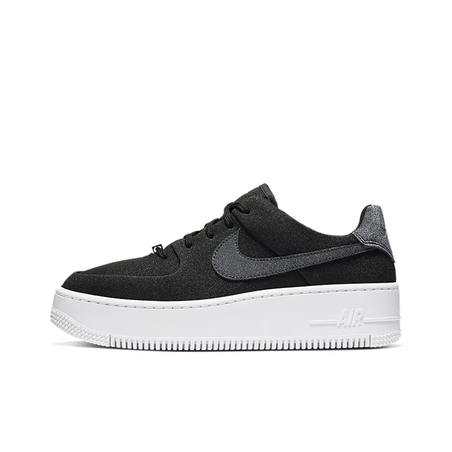 Nike Air FORCE 1 Шалфейный Low LX Non Нижняя юбка Легкий Low Топ Кроссовки для скейтбординга Женские Black Baby'S Breath