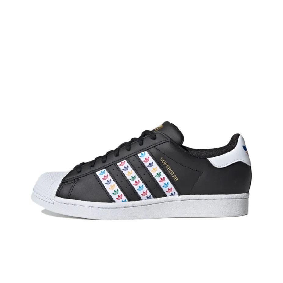 Adidas Superstar Black Multi Color Trefoil Stripes