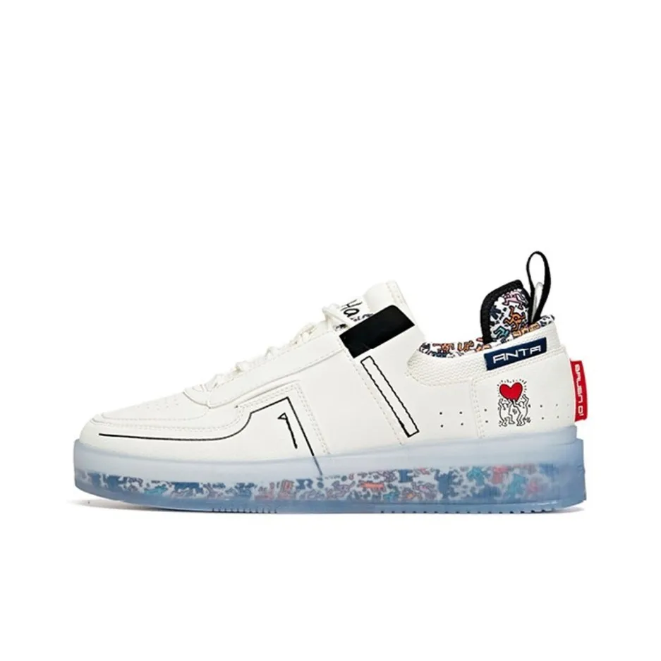 Anta Coverage Warm Slip Resistant Low Top Skateboard Shoes Men's White Black