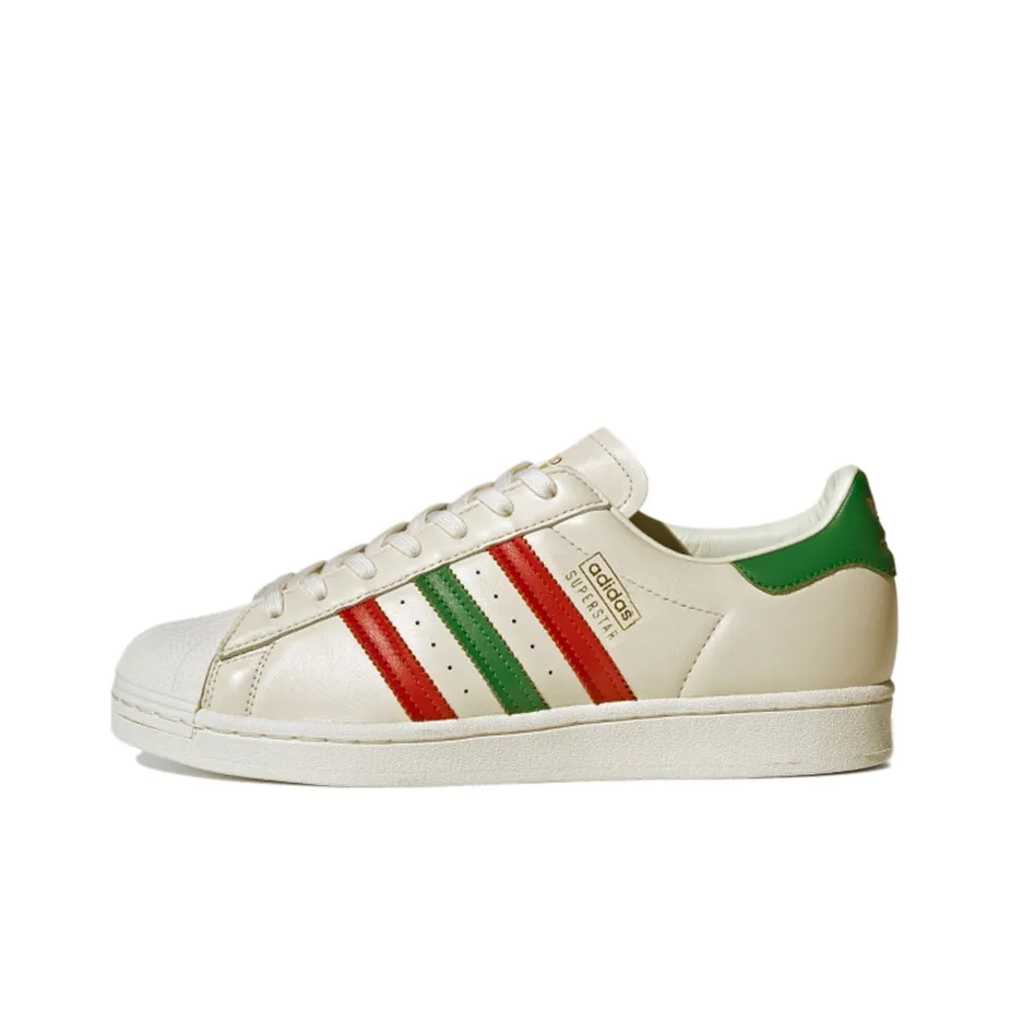 Adidas Originals Superstar Shoes 'Off White Scarlet Green'