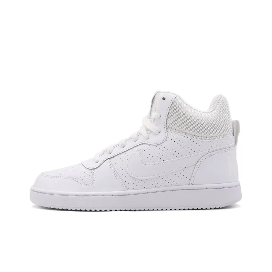 Nike Court Borough Non slip Lightweight Mid Top Skateboard Shoes Men's Pure White