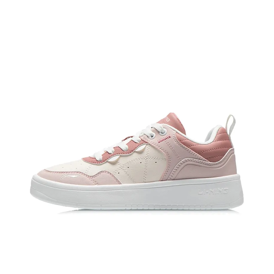 LINING Skateboard Shoes Women's Low Top Peach Pink/Apricot Pink/Sand Pink