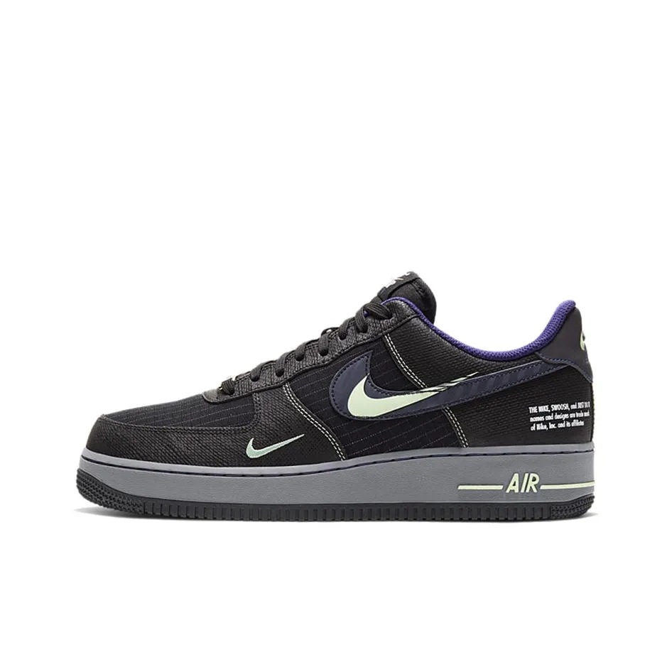 Nike Air FORCE 1 Non Slip Легкий Низкий Топ Скейтбординг Кроссовки Мужские Черные Сетка