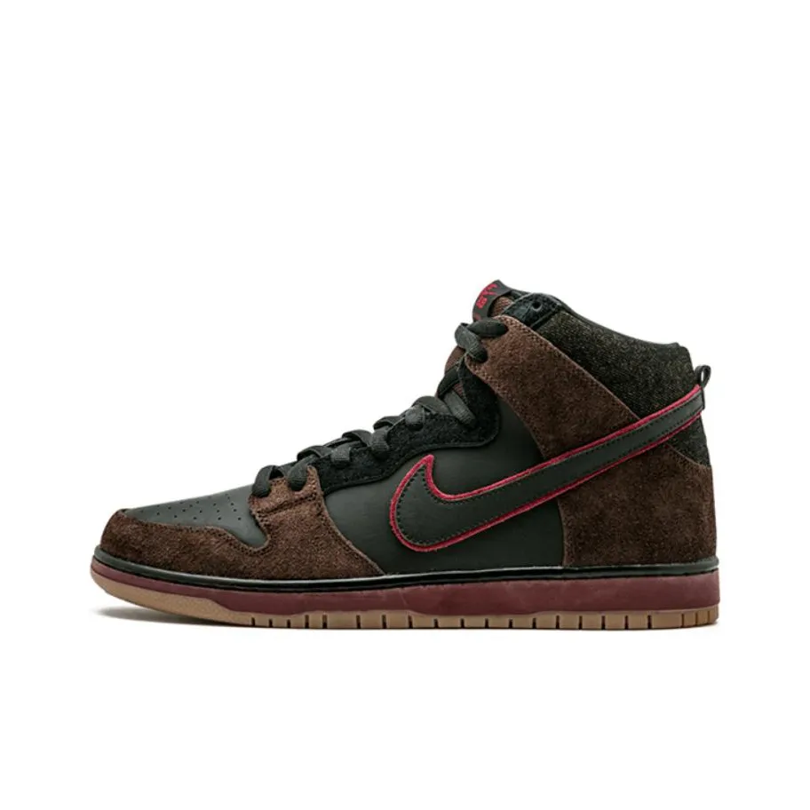 Nike Dunk SB Skateboard Shoes Unisex High Top Black/Team Red