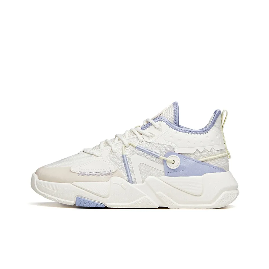 Anta Life Collection Abrasion Resistant Slip Resistant Low Top Skateboard Shoes Women's Purple White