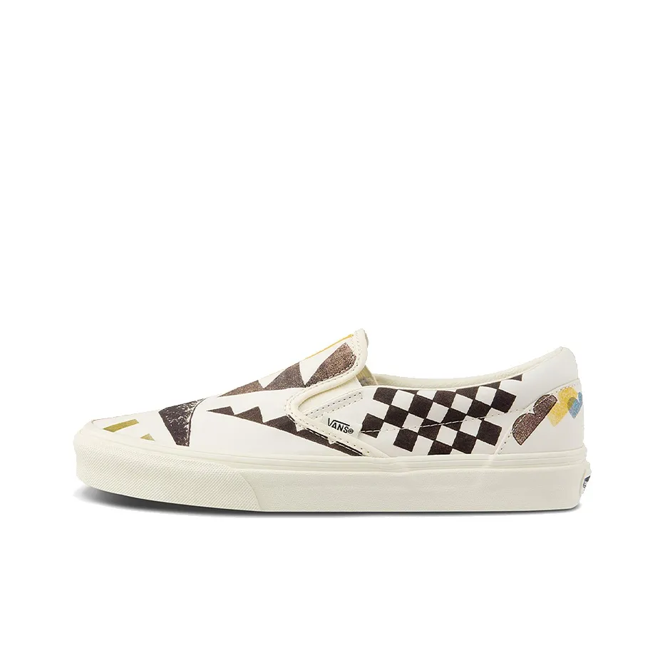MoMA x VANS Slip On Series Low Skateboard Shoes Унисекс Ecru