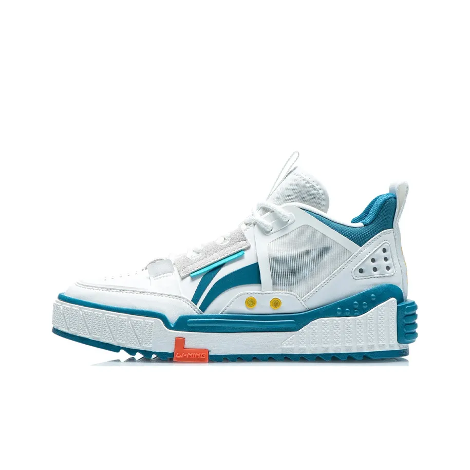 LiNing Wu Xing Slip-resistant Abrasion-resistant Lightweight Breathable MID Skateboard Shoes Men's Ash