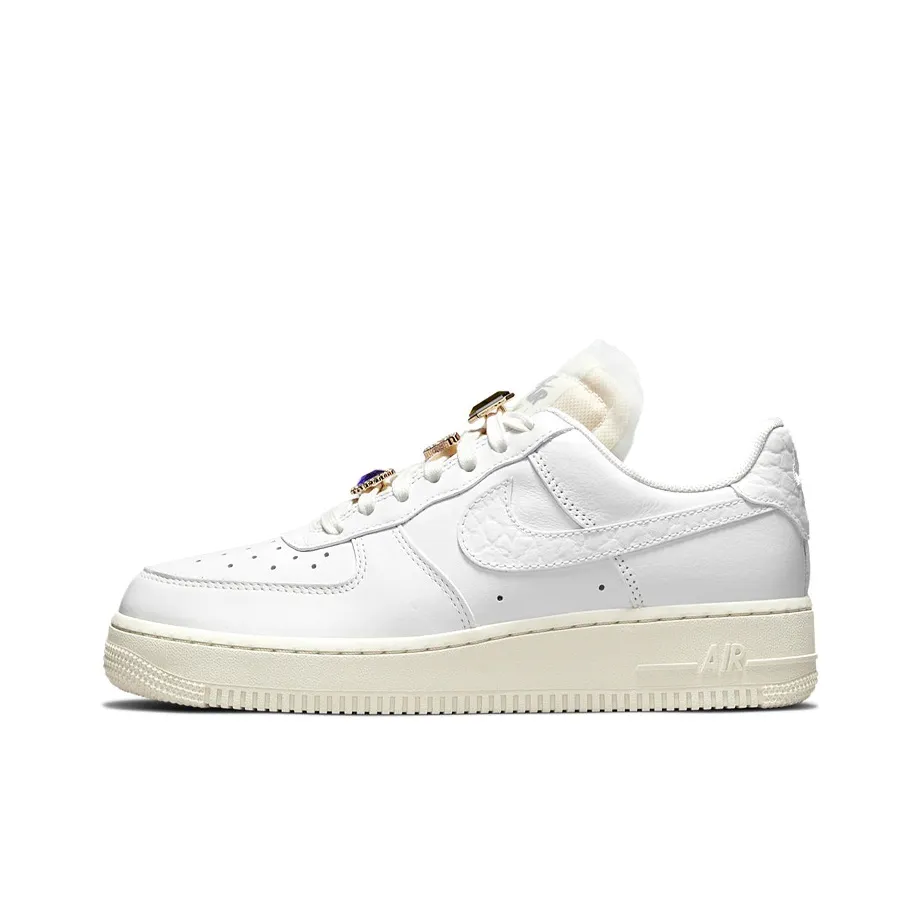 Nike Air Force 1 'Bling' Slip-resistant Амортизация Устойчивость к истиранию Низкий топ Скейтбординг Женские Экрю