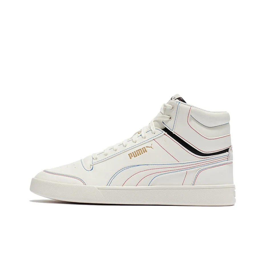 PUMA Shuffle MID Легкий Покрытие MID Топ Скейтборд Кроссовки Унисекс Экрю