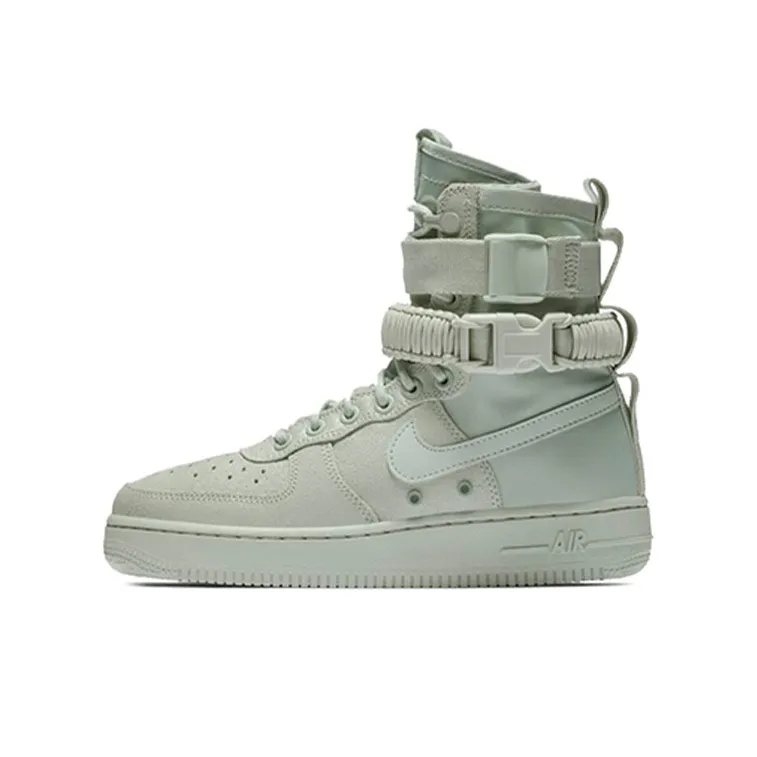 Nike Air FORCE 1 Air Force 1 Легкий Покрытие Высокие Кроссовки для скейтбординга Женские Свет Серебряный