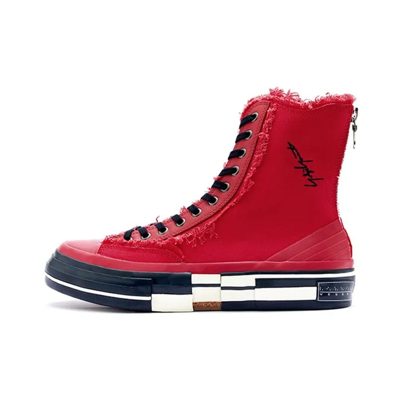 G.O.P. x VESSEL Highs For Yohji Yamamoto Collaboration High Top Skateboard Shoes Unisex Red