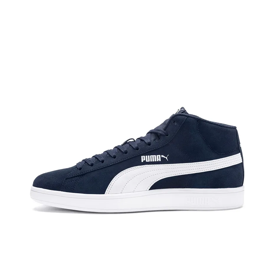 PUMA Smash v2 MID Топ Кроссовки для скейтбординга Унисекс Синий Белый