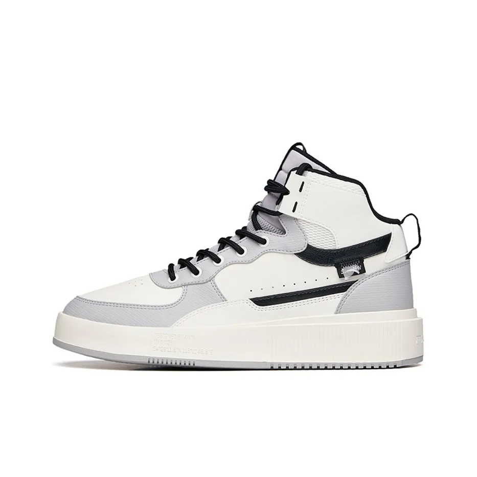 ANTA Противоскользящие Износостойкие Высокие Кроссовки для скейтбординга Мужские Белые Серые