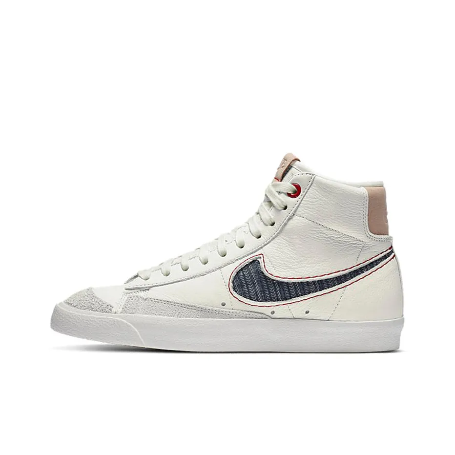 DENHAM x Nike Blazer 77 Термическое Покрытие MID Скейтбординг Кроссовки Унисекс Бежевый Белый Синий