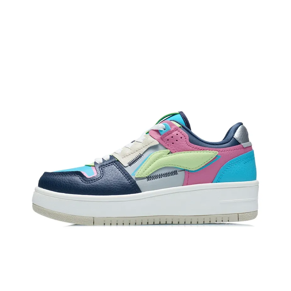 LiNing Tianji Anti-Slip Wear-Resistant Lightweight Breathable Low-Top Skateboard Shoes Women's Blue Black Red