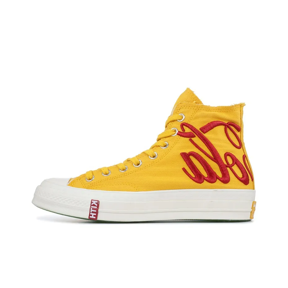 KITH Collaboration x Конверс 1970s COCA COLA Chuck Taylor All Star Hi Non Slip Легкие Высокие Кроссовки для скейтбординга Унисекс Желтые