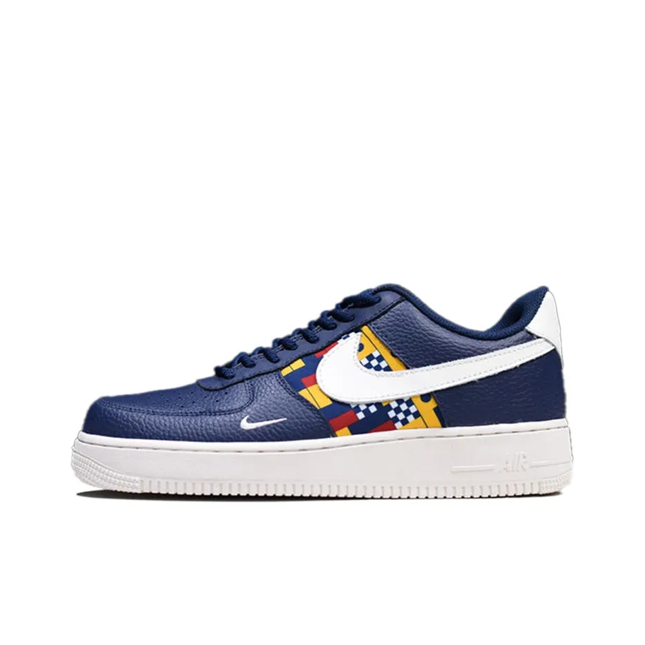Nike Air Force 1 07 LV8 'Nautical Coverage Slip Resistant Low Top Skateboard Shoes GS White Blue Yellow