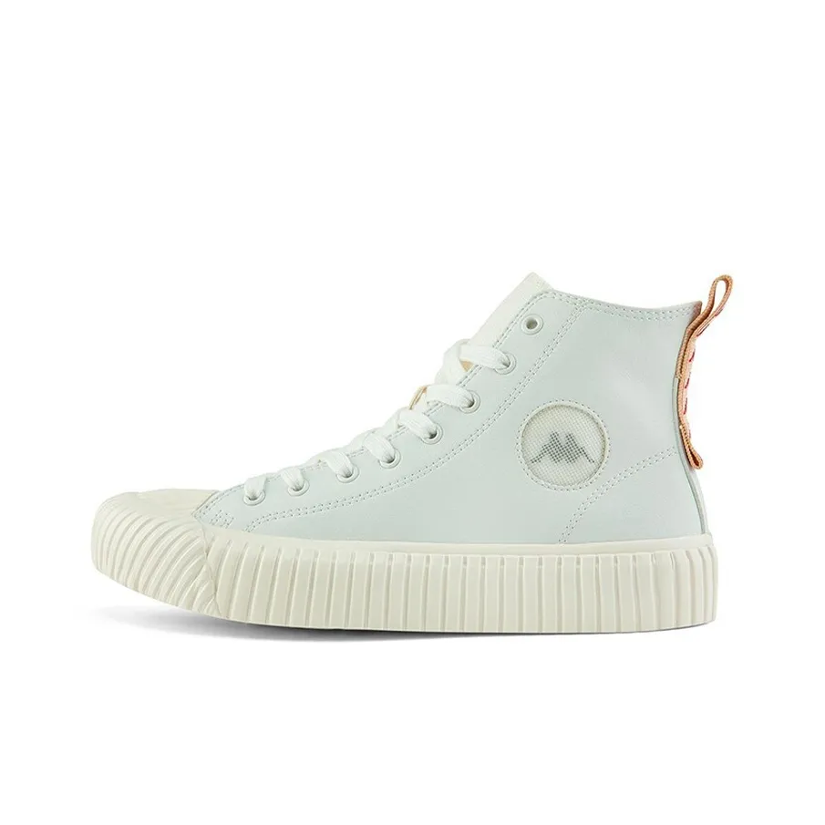 Kappa Coverage Anti Slip And Wear Resistant High Top Skateboard Shoes Unisex Jasmine White