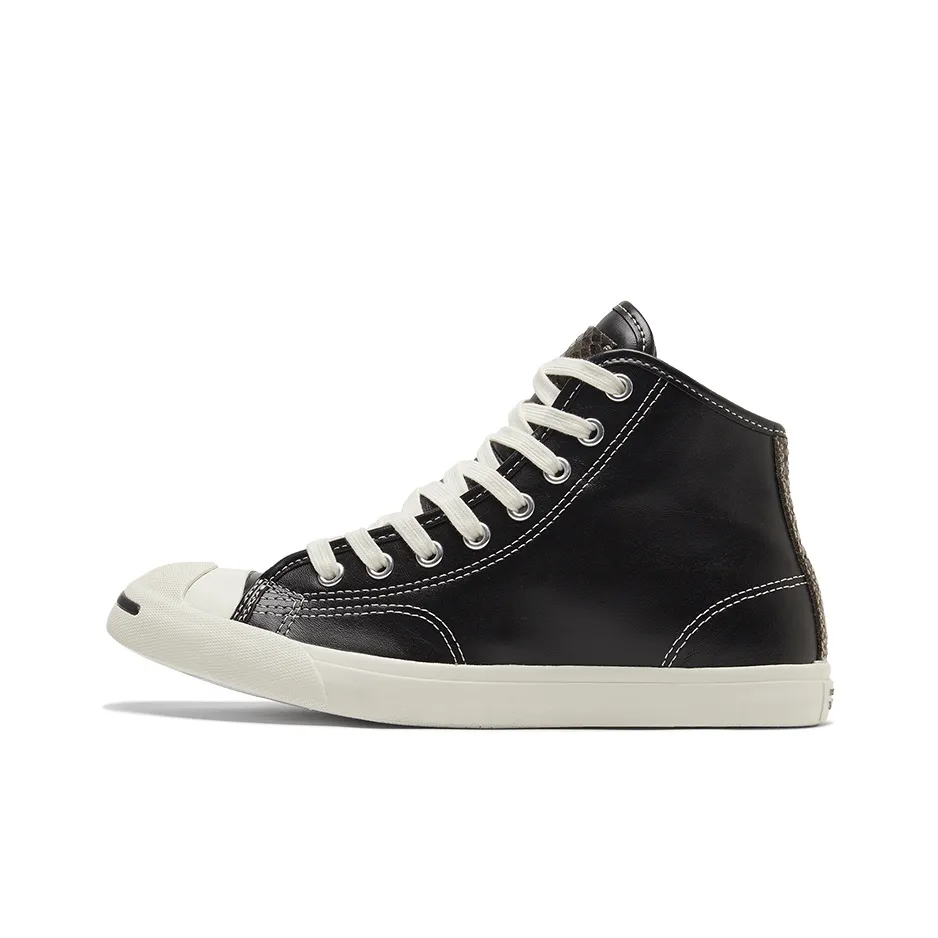 Конверс Jack Purcell LP Slip-Resistant Shock Absorbers High Top Скейтборд Кроссовки Unisex Черный Белый