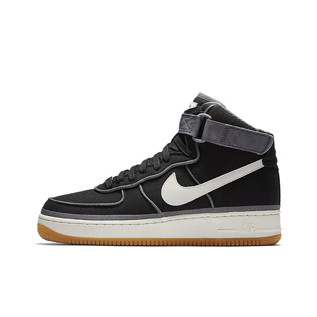 Nike Air Force 1 07 LV8 Anti-Slip Легкий Высокий Топ Скейтборд Кроссовки Мужские Черные