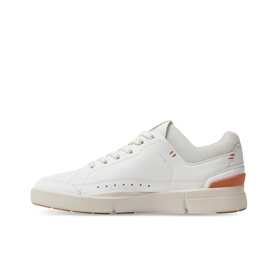 On CourtTHE ROGER Anti Slip Wear Resistant Low Top Skateboard Shoes Women's White Earth Umber