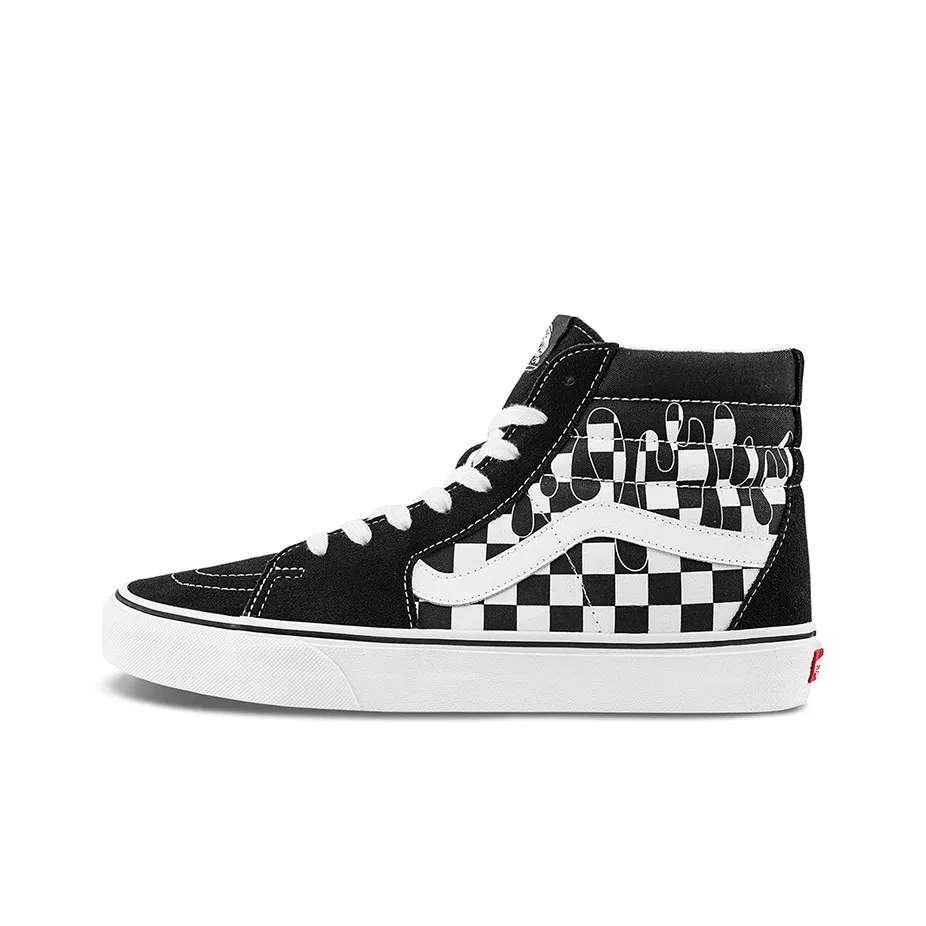 Vans Paint Drip Checkerboard Sk8 Hi Shoes 'Black White'