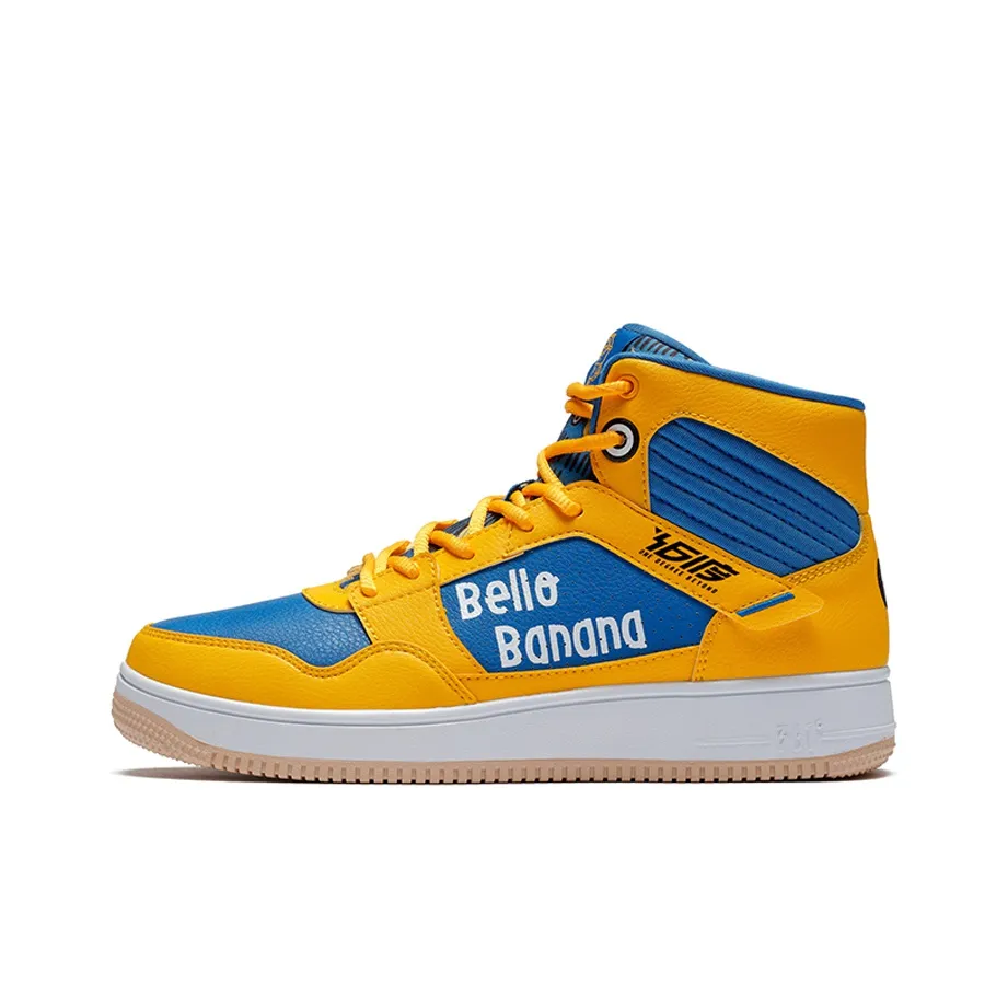 Minions x 361° Minions Collaboration Slip-resistant Abrasion-resistant High Top Skateboard Shoes Men's Yellow