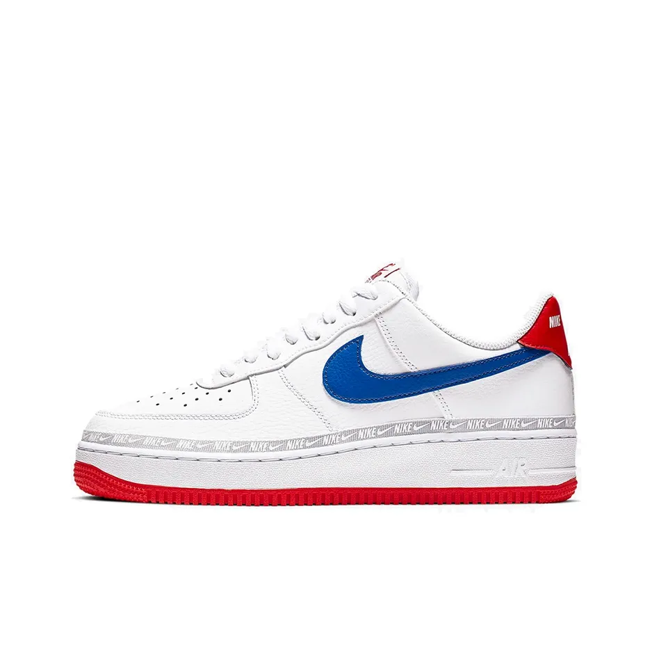 Nike Air FORCE 1 Non Slip Легкий Низкий Топ Скейтбординг Кроссовки Мужские Красный Синий