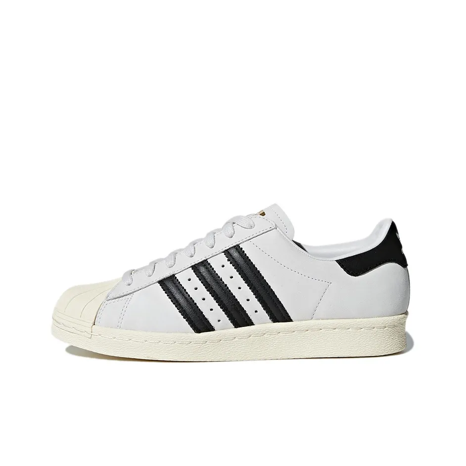 Adidas Originals SUPERSTAR 80s Low Top Skateboard Shoes Women's Gray Black