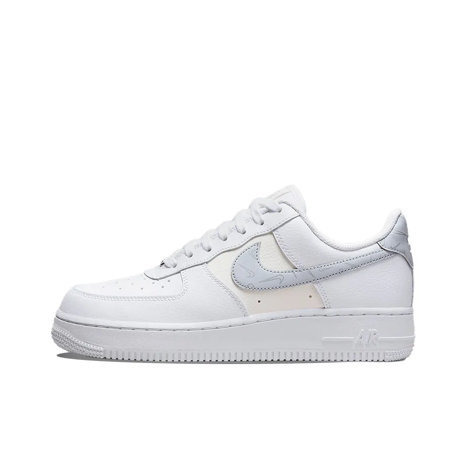 Nike Air Force 1 '07 Mini Swooshes White Sail Metallic Silver Pure Platinum Women's