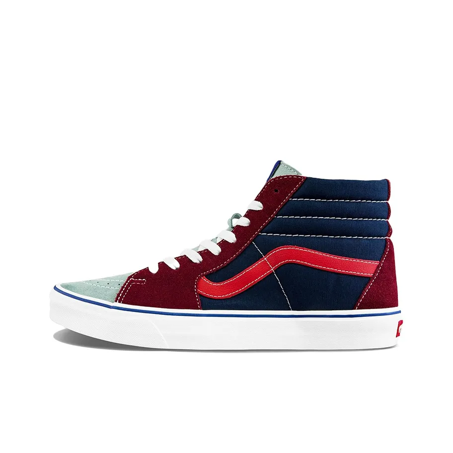 Vans SK8 Амортизация Устойчивый к истиранию Легкий And Дышащий Высокие Кроссовки для скейтбординга Унисекс Черный Красный