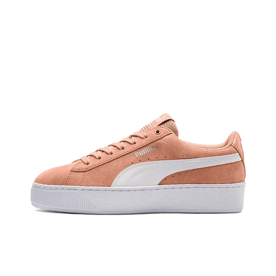 PUMA Vikky Platform Low Скейтборд Кроссовки Женские Розовые Белые
