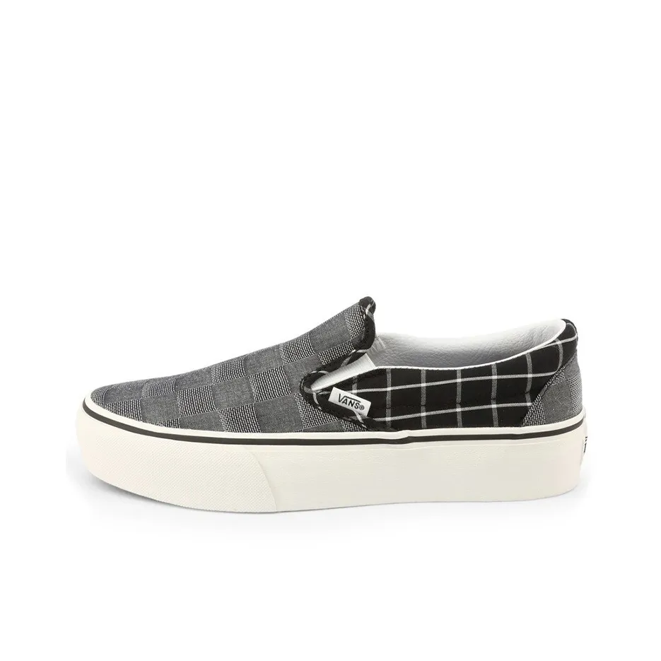 Vans Slip on Skate Shoes Checkered 'Grey Black' Women's