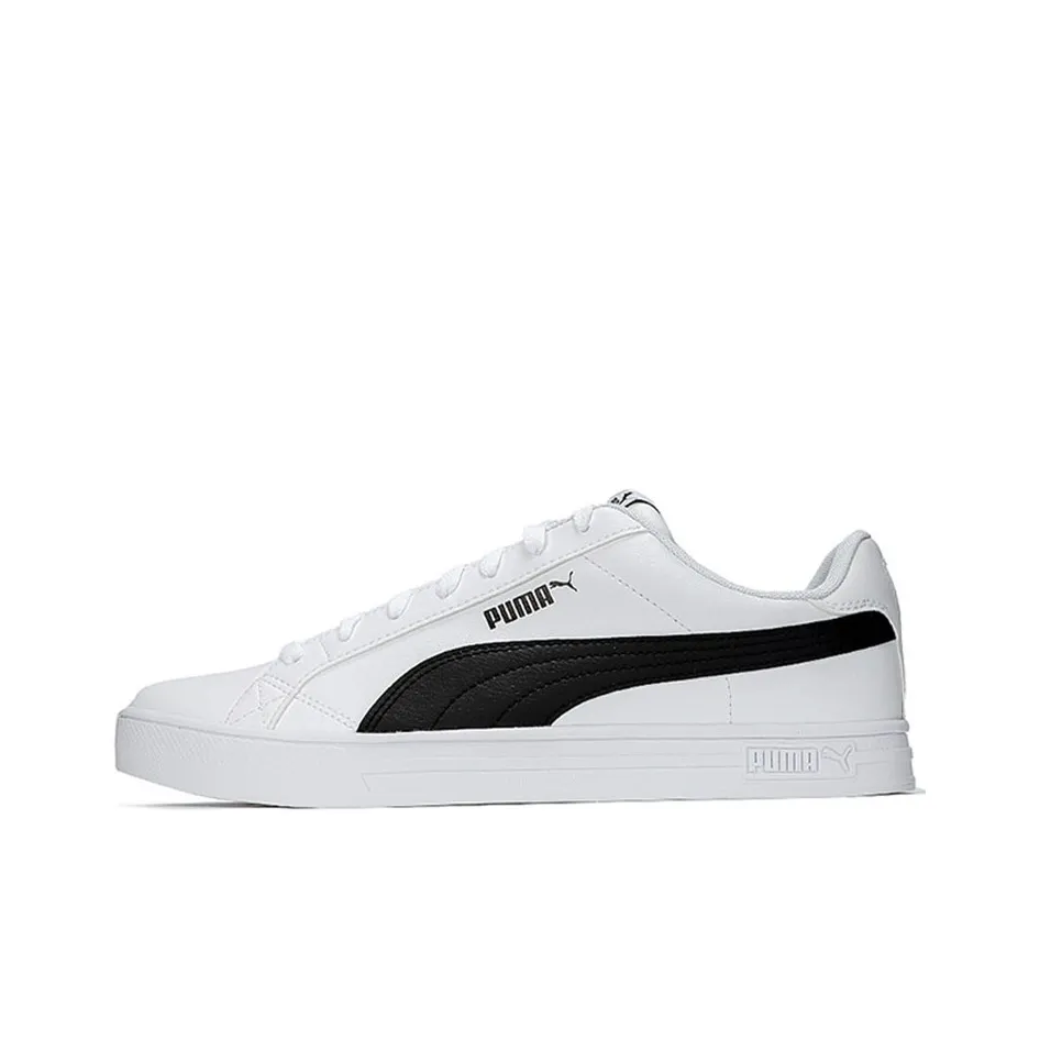 PUMA Smash Vulc V3 Устойчивый к истиранию Легкий и Дышащий Скейтборд Низкие Кроссовки Унисекс Белый Черный