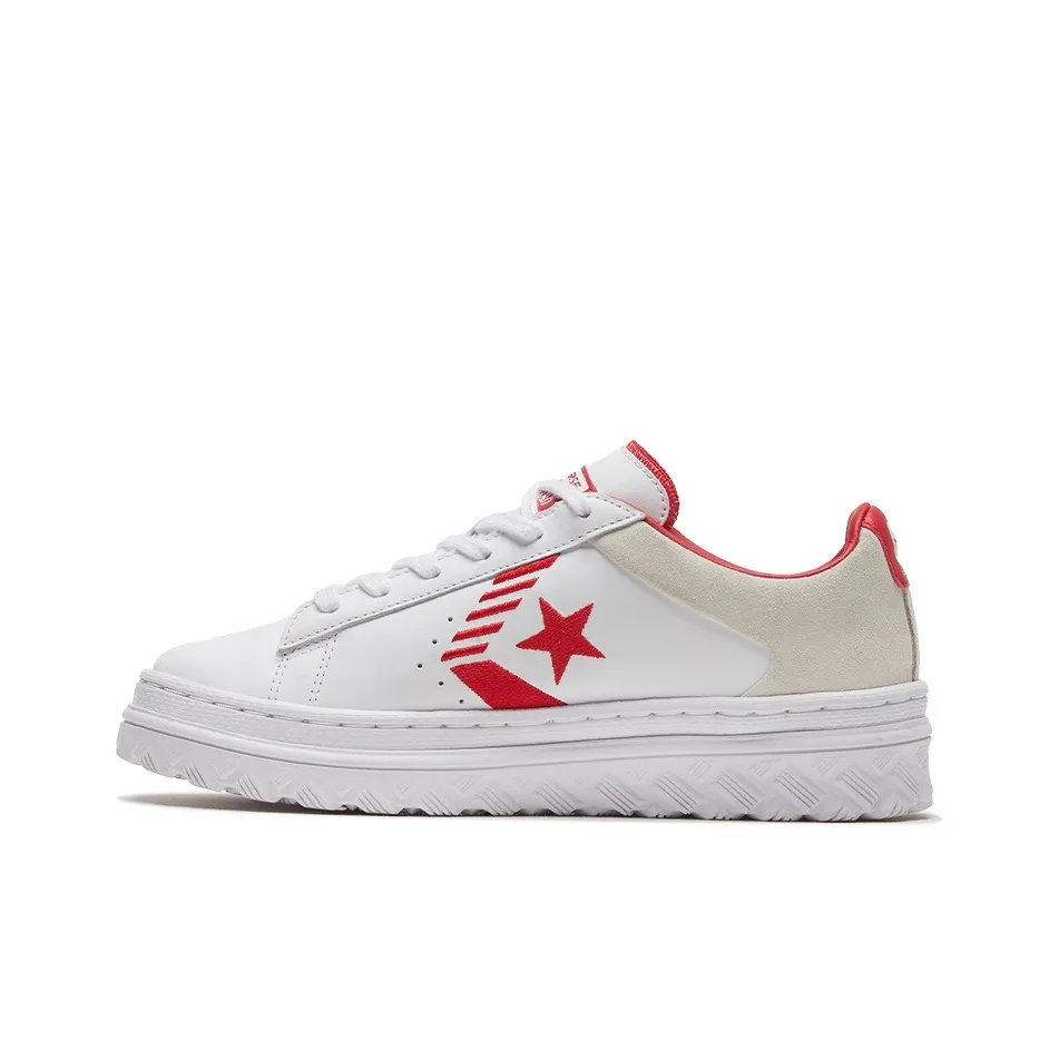 Converse Cons Pro Leather Skateboard Shoes Unisex Low Top White Red