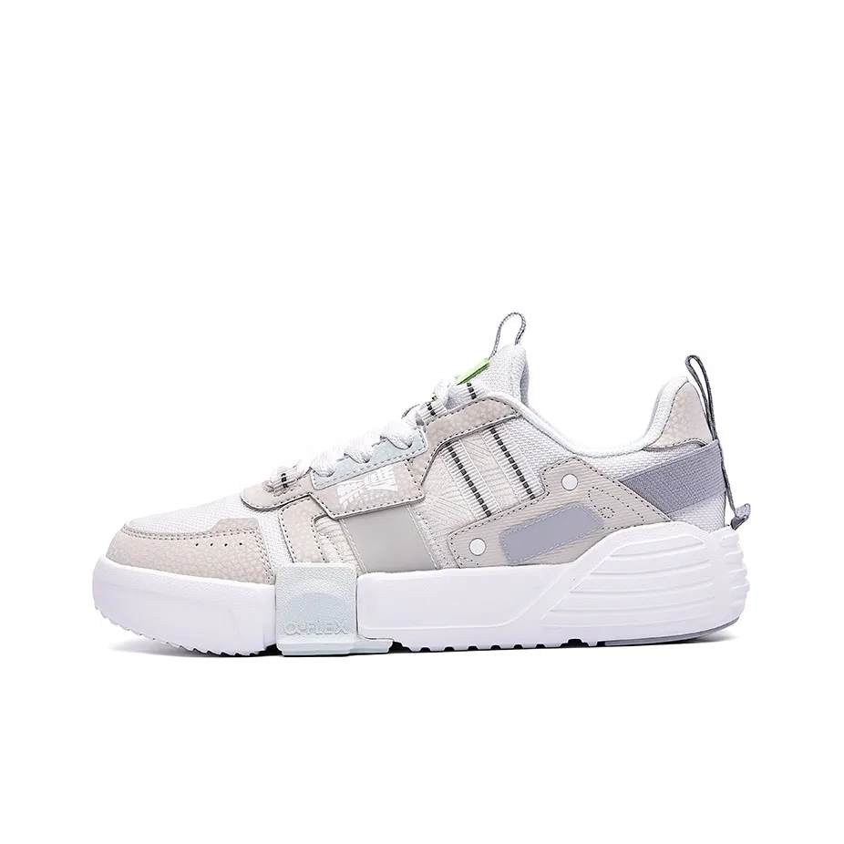 Erke Peerless Master Skateboard Shoes Women's Low Top True White/Shade 1 Gray