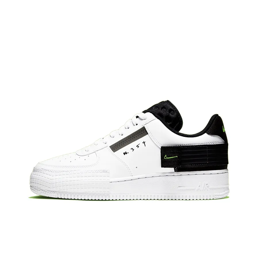 Nike Air Force 1 Skateboard Shoes Unisex Low Top Black/White/Green
