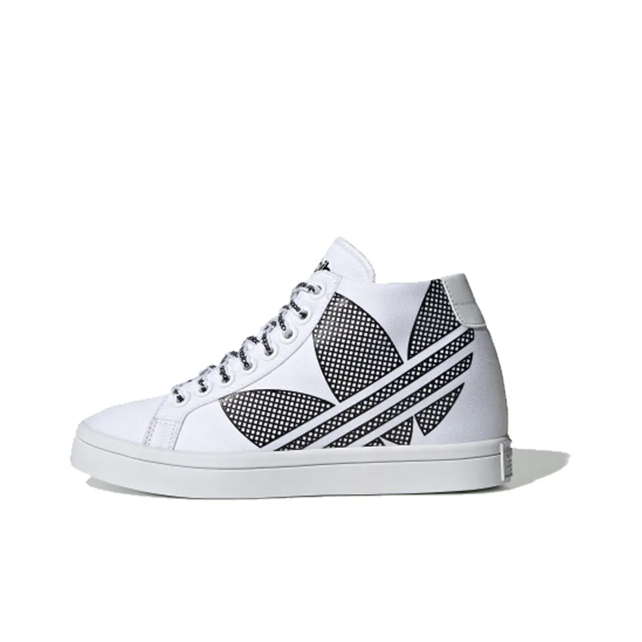 Adidas Originals CourtVantage Heel Логотип Slip-resistant MID Топ Скейтборд Кроссовки Женские Белые