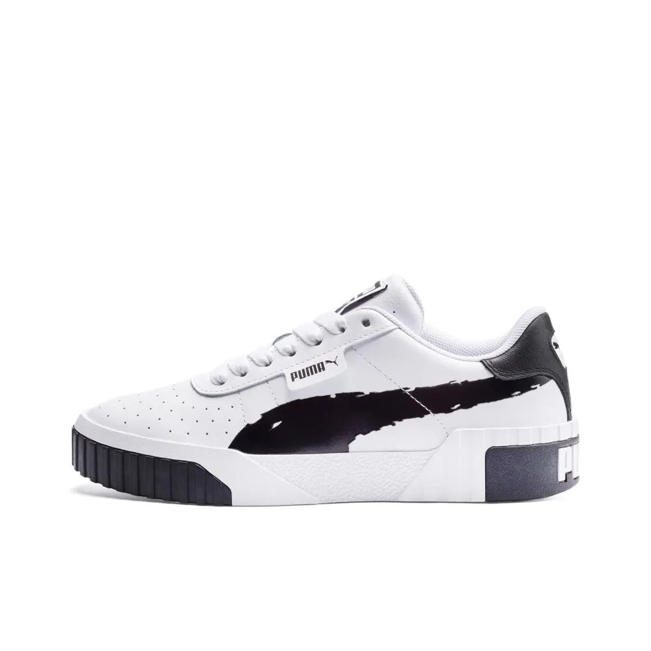 PUMA Cali Series Brushed Low Top Скейтборд Кроссовки Женские Черный Белый