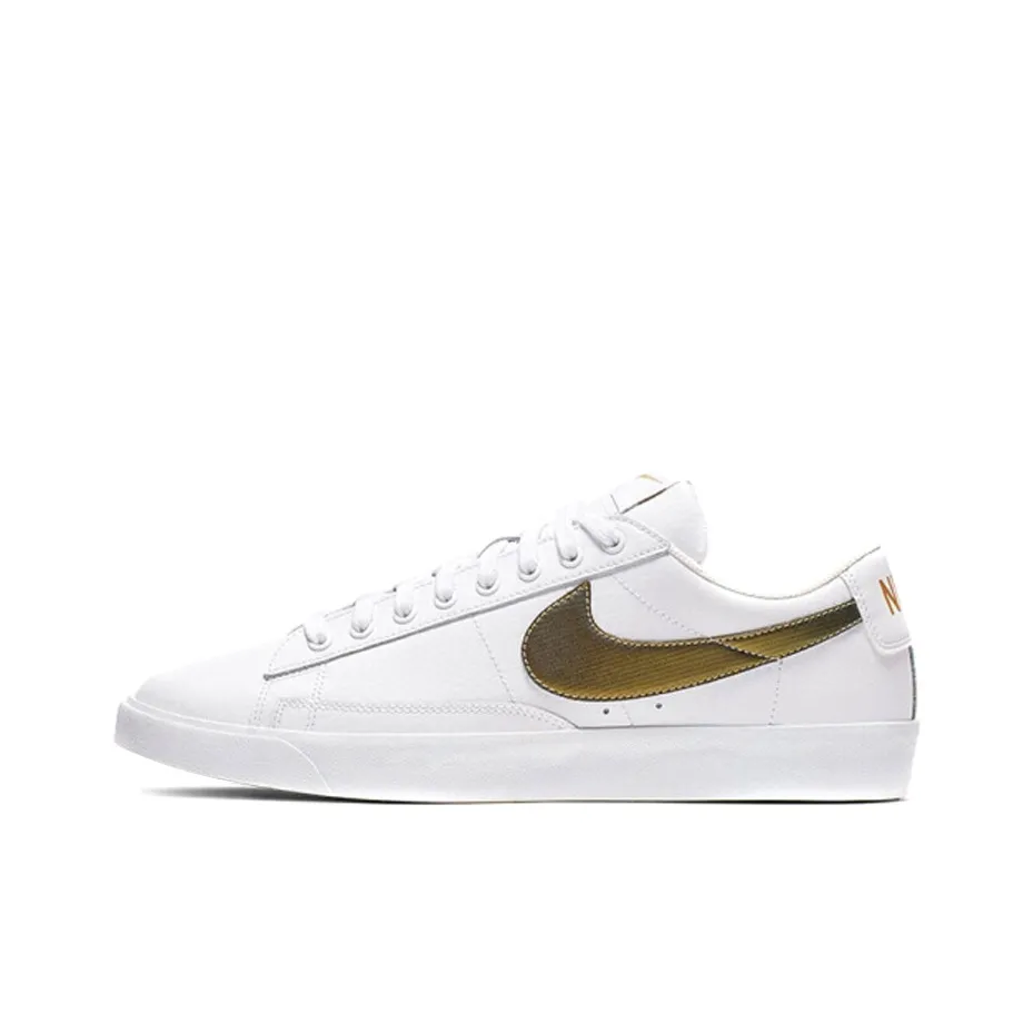 Nike Blazer PRM SU19 Non Slip Легкий Низкий Топ Скейтборд Кроссовки Мужские Белый Золото