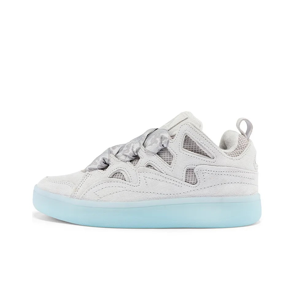 Kappa Fatty Puffy Shoes Slip Resistant Low Top Skateboard Shoes Unisex Light Gray