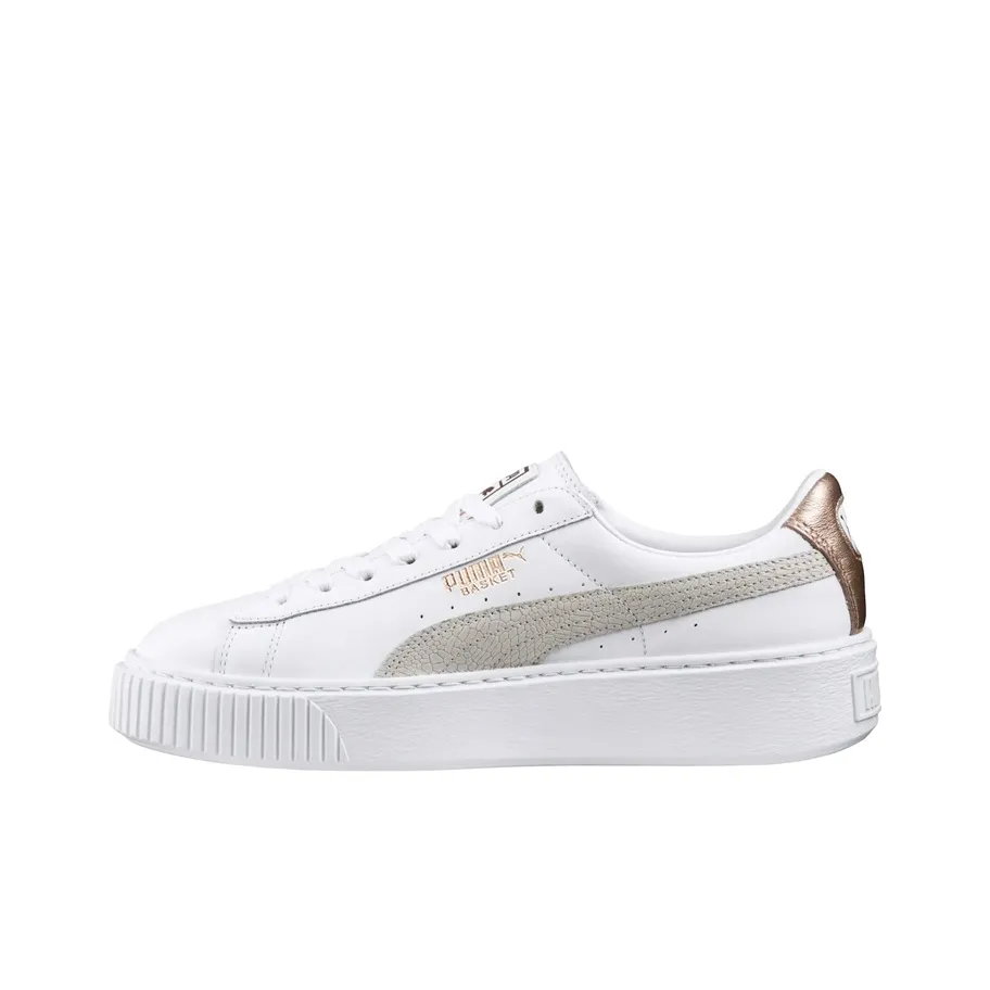 PUMA BASKET PLATFORM Euphoria Low Топ Кроссовки для скейтбординга Женские Белые
