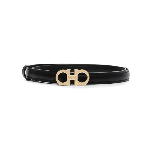 Ferragamo Ремни из коровьей кожи, черные, женские