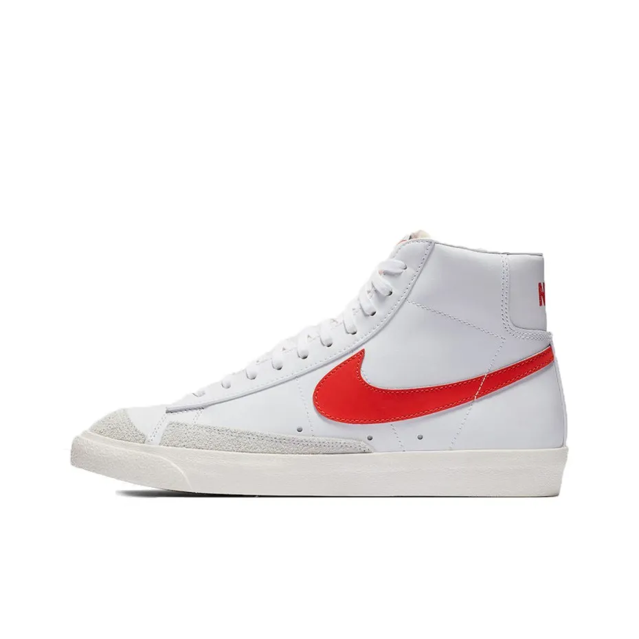 Nike Blazer 77 Vintage 'Habanero Red' Легкий Anti Slip MID Скейтборд Кроссовки Унисекс Красный Белый