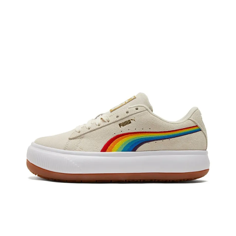 PUMA SUEDE MAYU Skateboard Shoes Women's Low Top Ecru