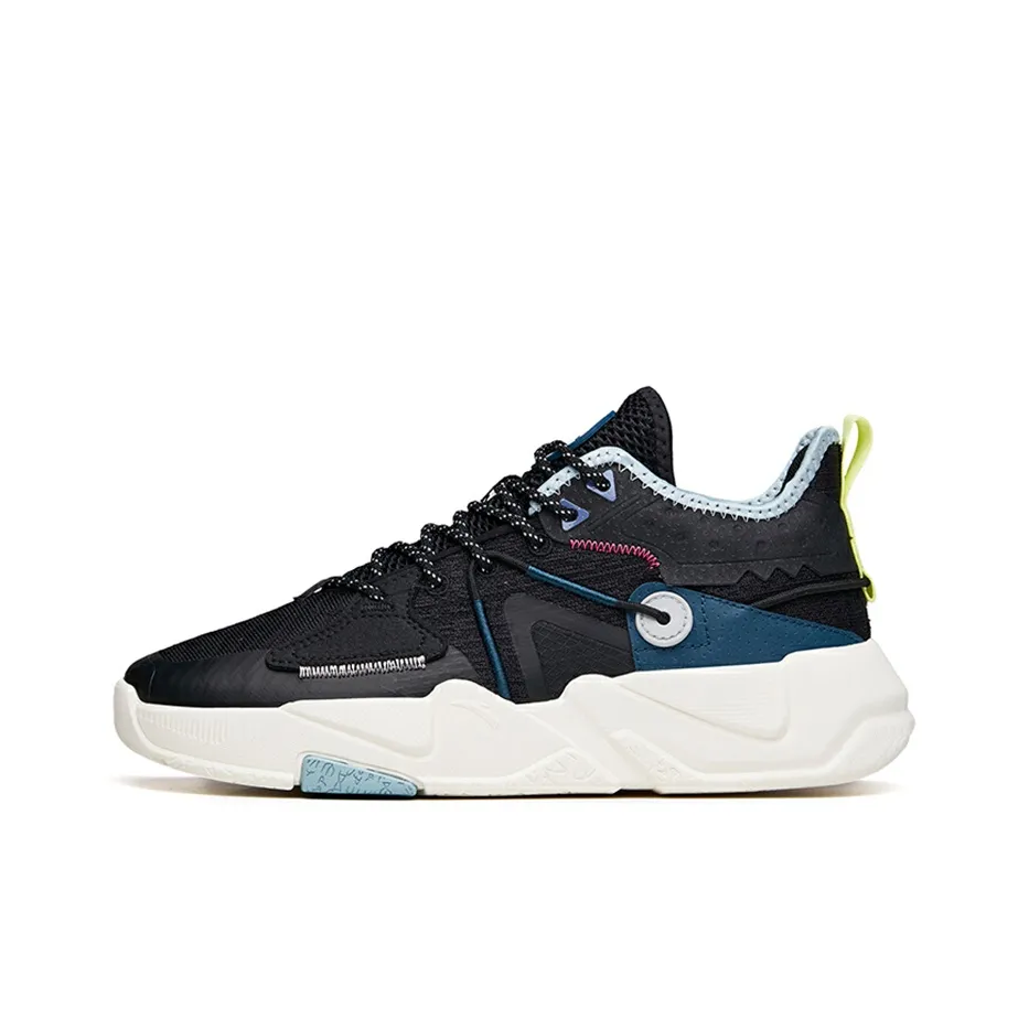 ANTA Life Collection Skateboard Shoes Men Low-Top Black/Armory Blue/Light Steel Blue