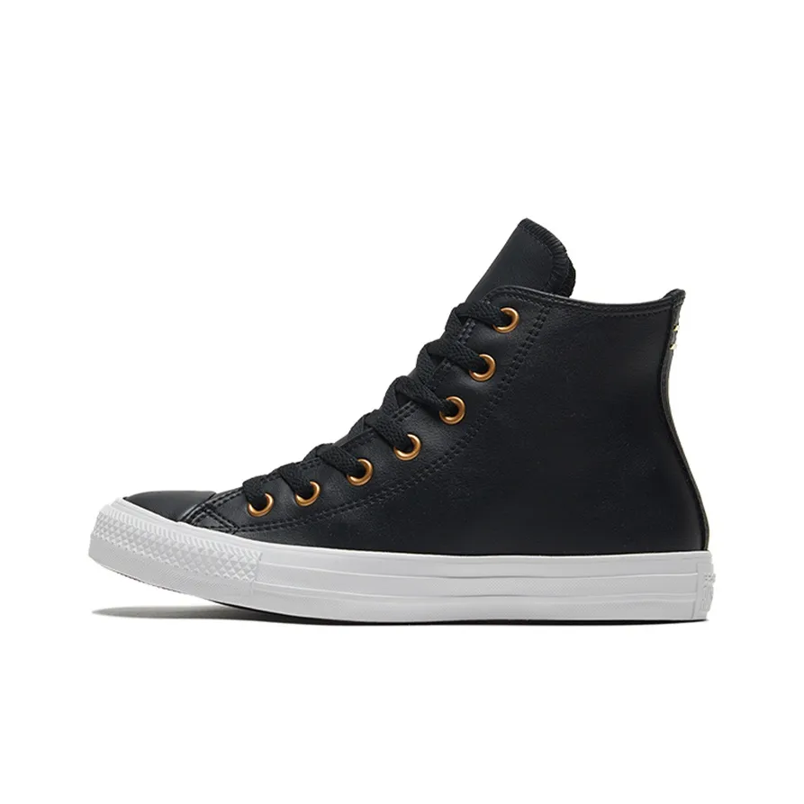 Converse Chuck Taylor All Star Slip Resistant Abrasion Resistant High Топ Скейтборд Кроссовки Женские Черный Золото