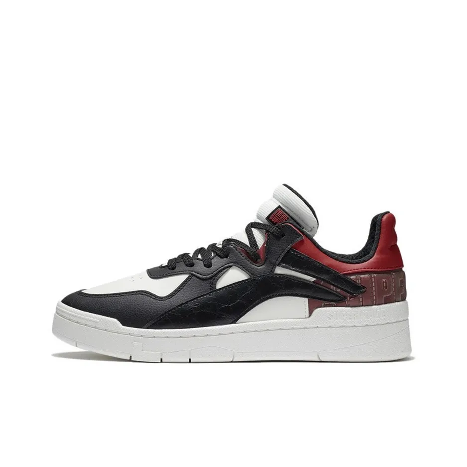 LiNing Wave Superwave Lo Slip Resistant, Abrasion Resistant, Lightweight Low Top Skateboard Shoes Men's Black White Red