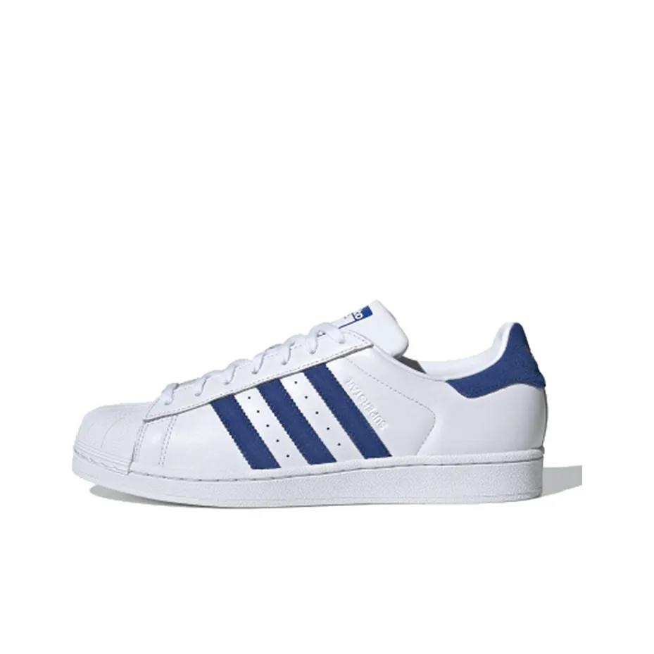 Adidas Originals Superstar Series Износостойкие и Легкие Скейтборд Кроссовки Унисекс Белые и Синие